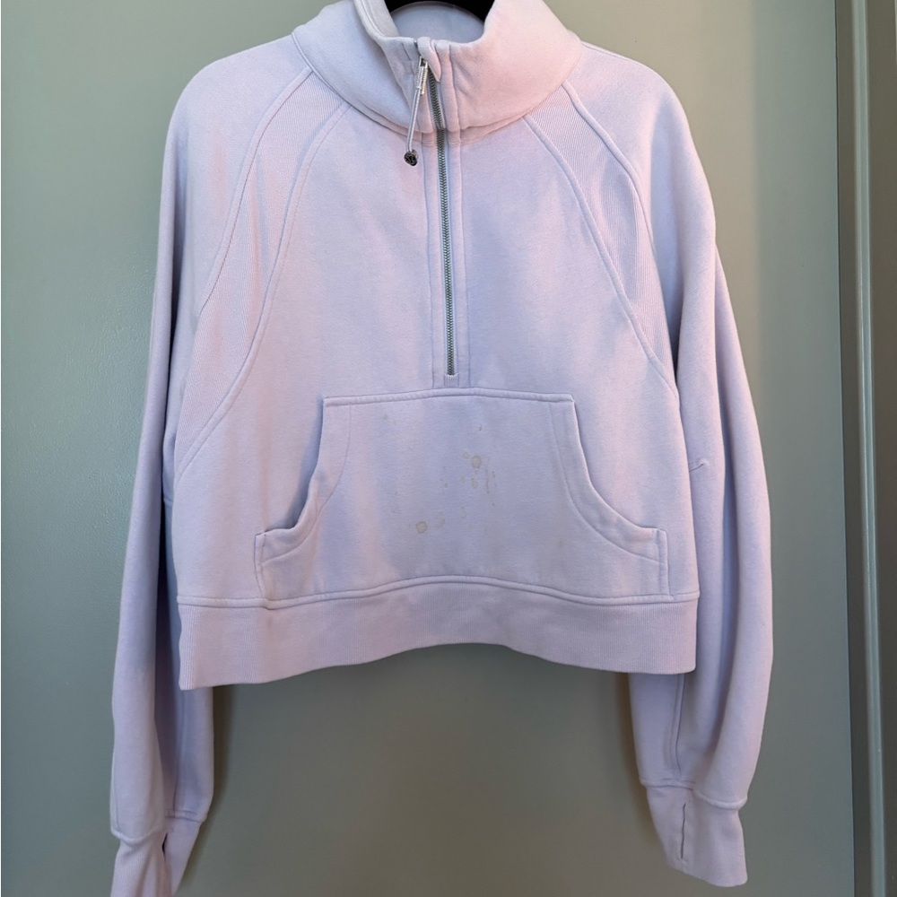 Lululemon Sweats Scuba Oversized Funnel Neck Half Zip Lavender Dew M/L